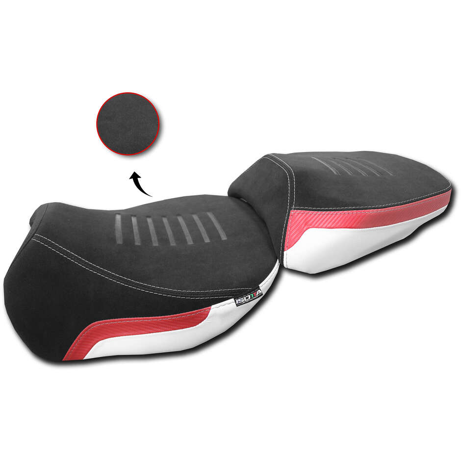 Sella Anteriore Comfort Ribassata Isotta per Ducati Multistrada V4 Rosso Bianco