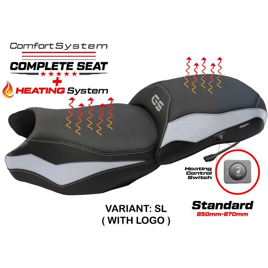 Sella completa TPZ Italia Specifico  BMWPer R 1250 GS 2019-2023 Modello Paphos Heating Complete Comfort Seat - Standard