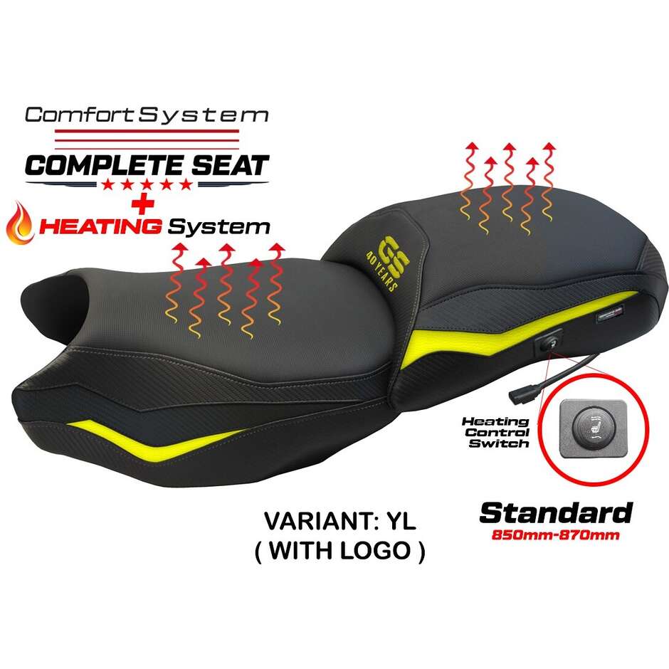 Sella completa TPZ Italia Specifico  BMWPer R 1250 GS 2019-2023 Modello Paphos Heating Complete Comfort Seat - Standard