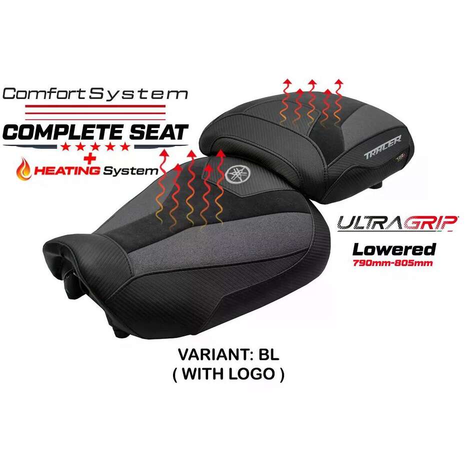 Sella completa TPZ Italia Specifico  YamPer aha Tracer 9 / 9 GT 2021-2024 Modello Naha Heating Ultragrip Complete Comfort Seat - Ribassata