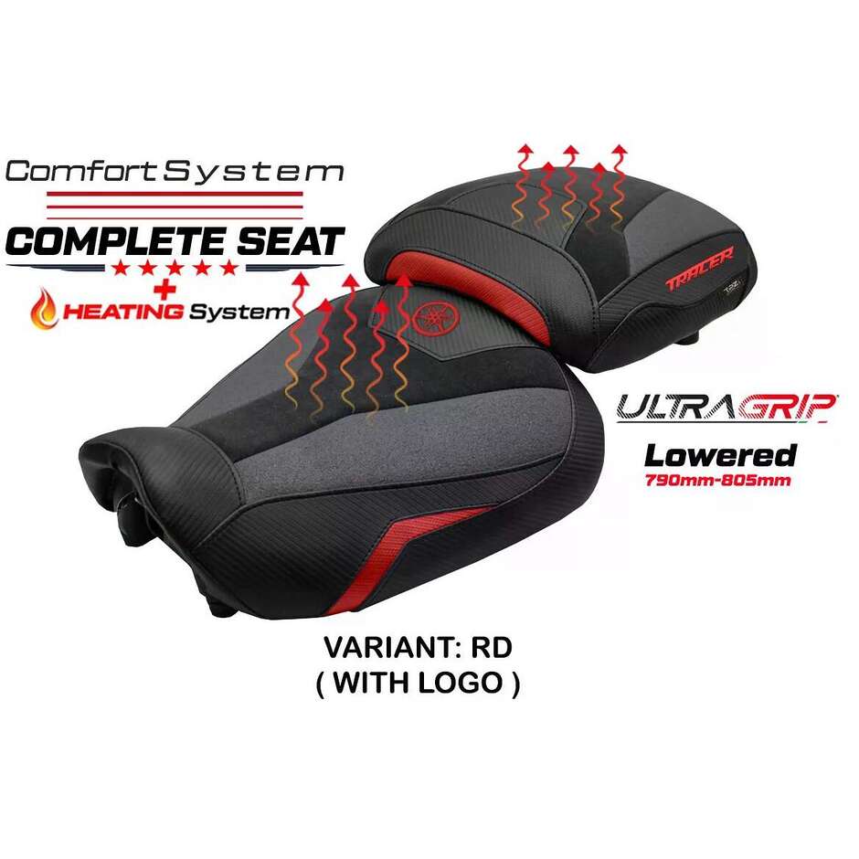 Sella completa TPZ Italia Specifico  YamPer aha Tracer 9 / 9 GT 2021-2024 Modello Naha Heating Ultragrip Complete Comfort Seat - Ribassata