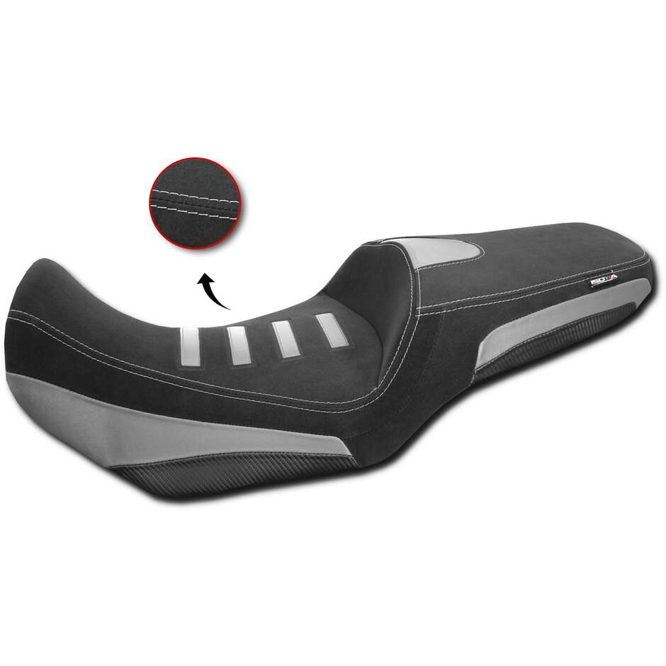 Selle de moto Isotta pour Honda Transalp XL750 (à partir de 2023), noire, avec canal prostatique.