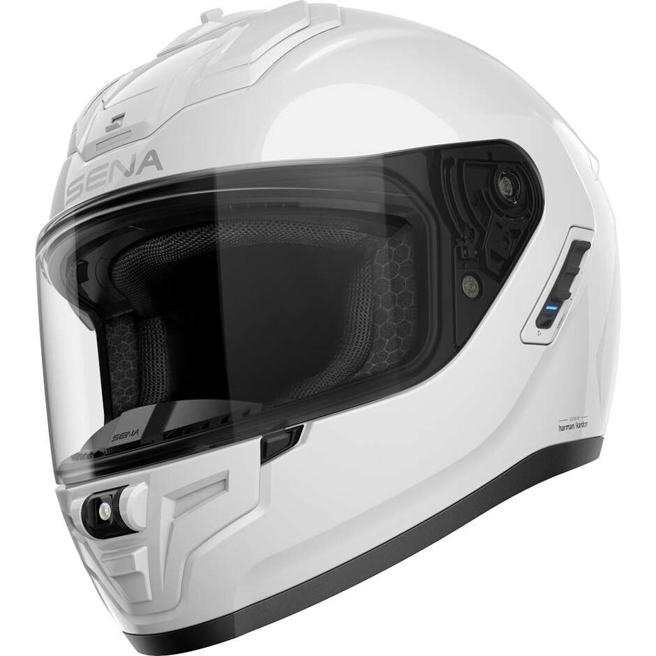 Sena PHANTOM Full Face Motorcycle Helmet, Gloss White