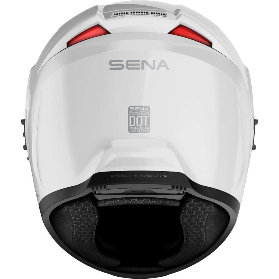 Sena PHANTOM Full Face Motorcycle Helmet, Gloss White