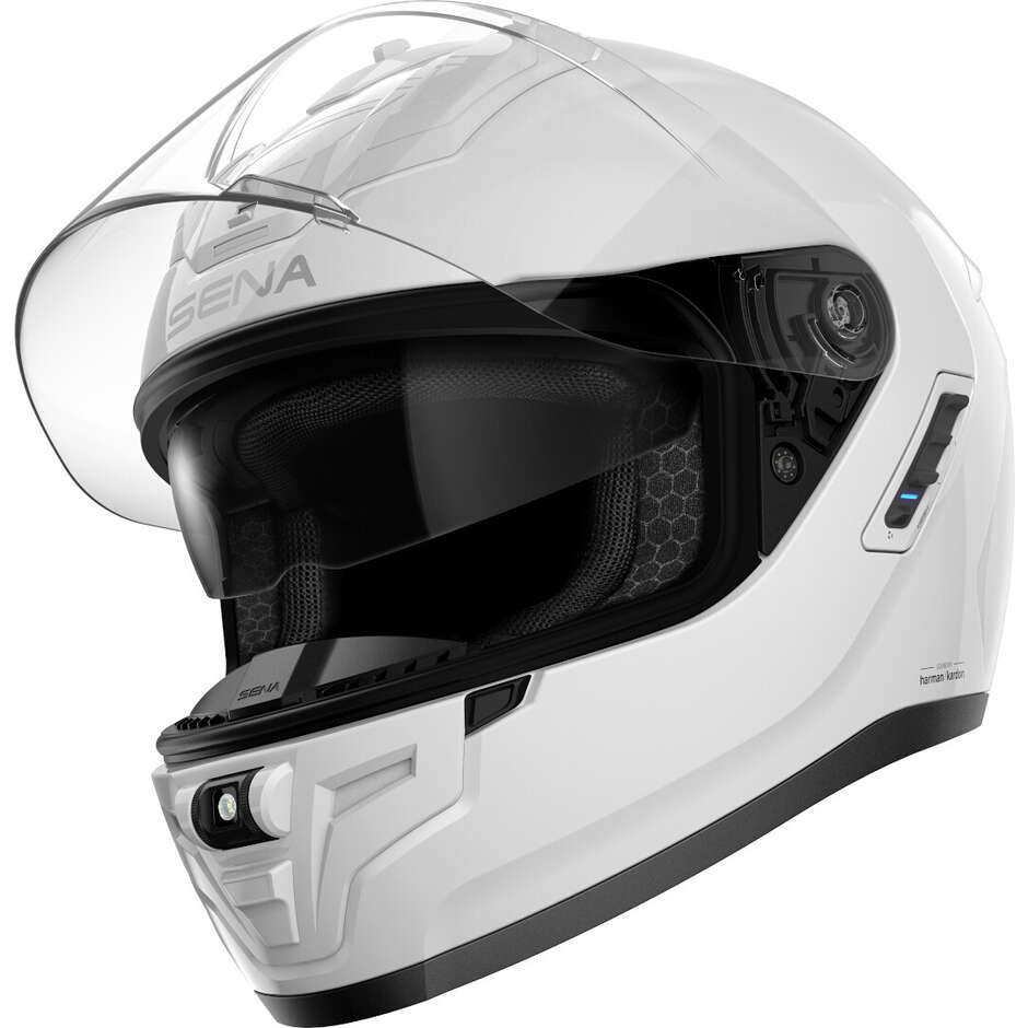 Sena PHANTOM Full Face Motorcycle Helmet, Gloss White