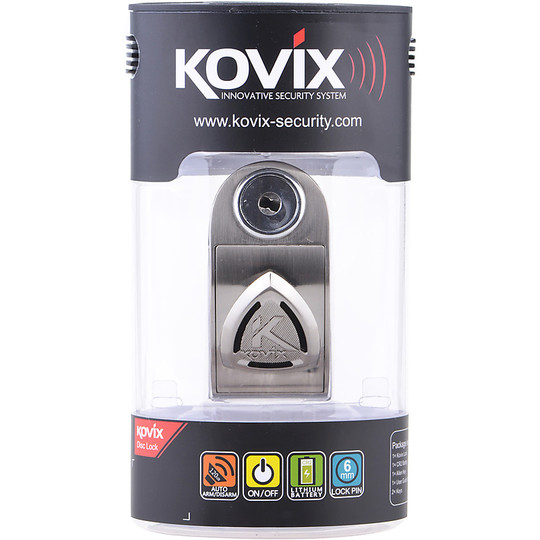Serrure à disque de moto avec alarme sonore KOVIX KD6 Broche en alliage de zinc 6 mm