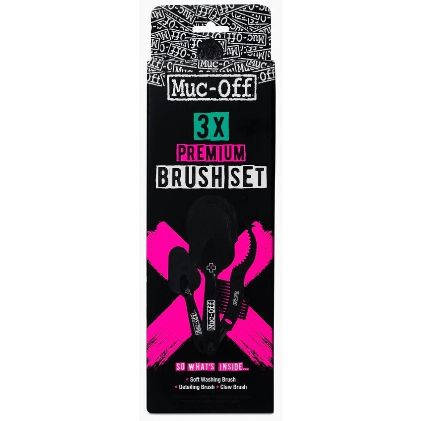 Set 3 Premium Brushes For Muc Off motorcycles and bicycles