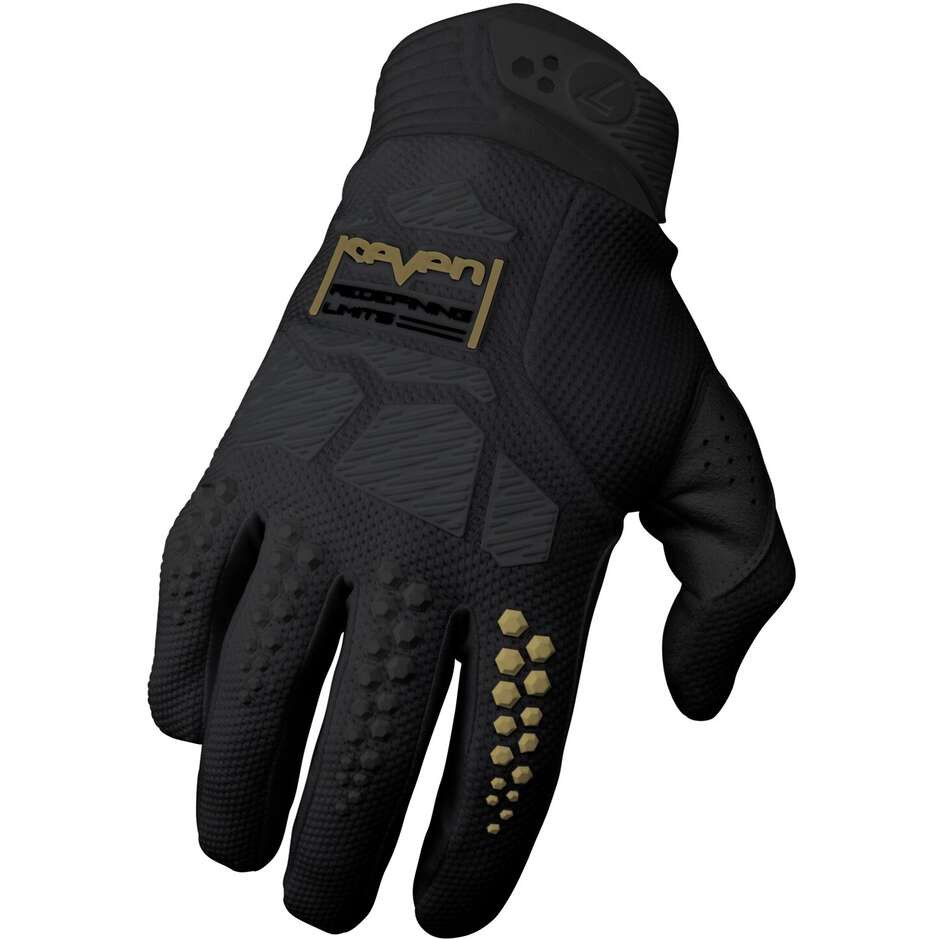 SEVEN MX RIVAL ASCENT Cross-Motorradhandschuhe Schwarz Gold