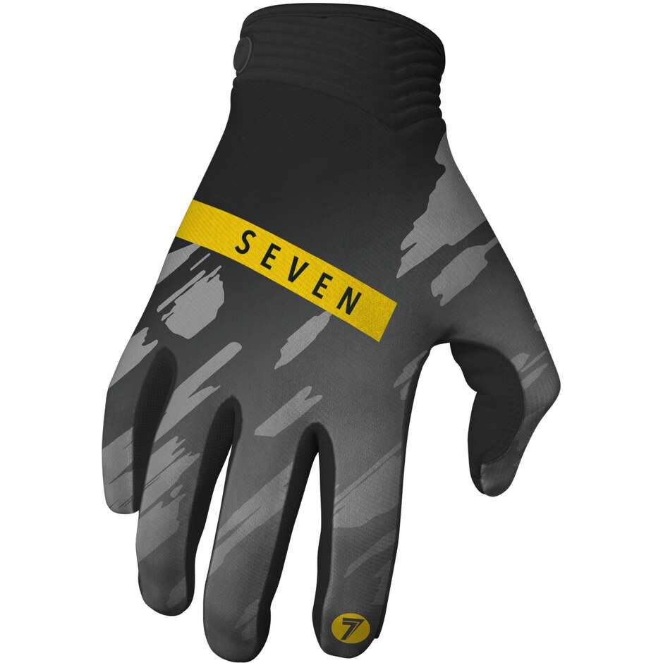 SEVEN MX ZERO CLASH Moto Cross Handschuhe Schwarz Gelb Fluo