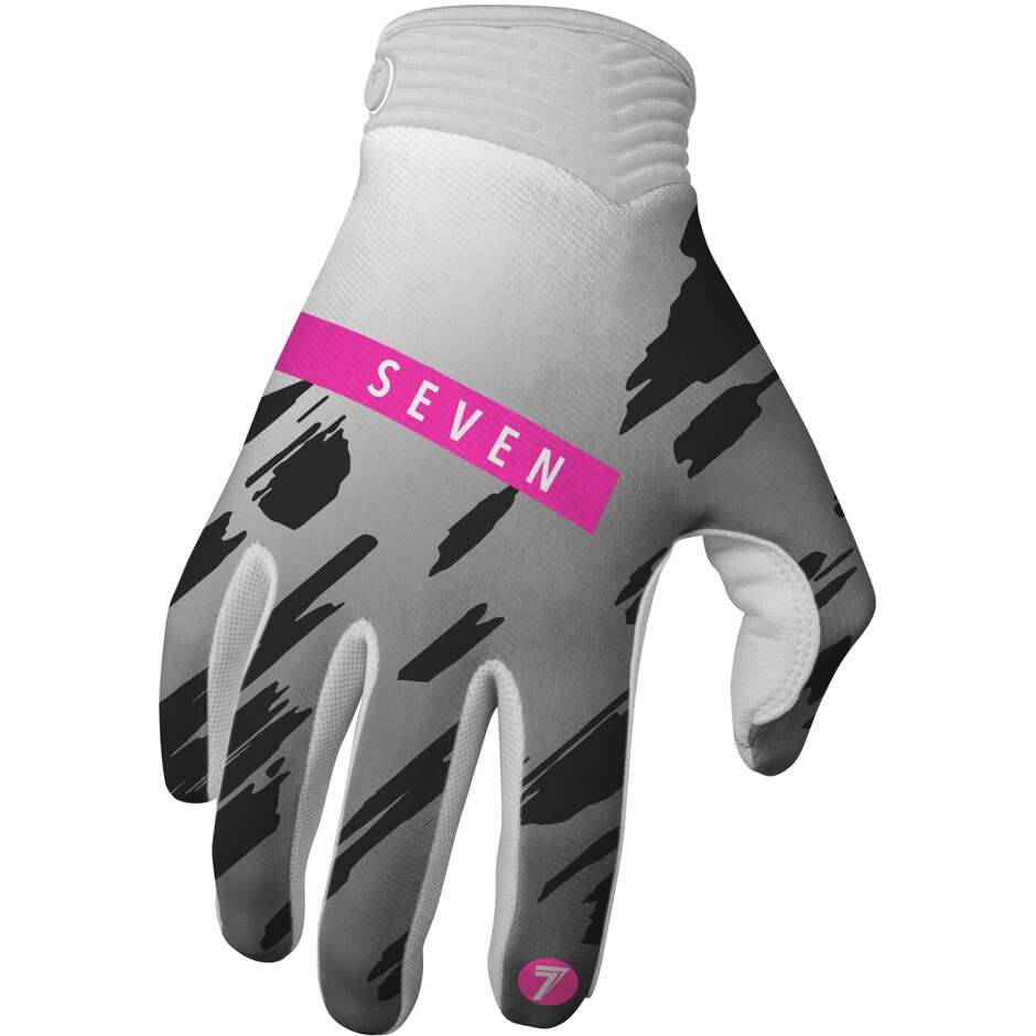 SEVEN MX ZERO CLASH White Pink Cross Motorcycle Gloves