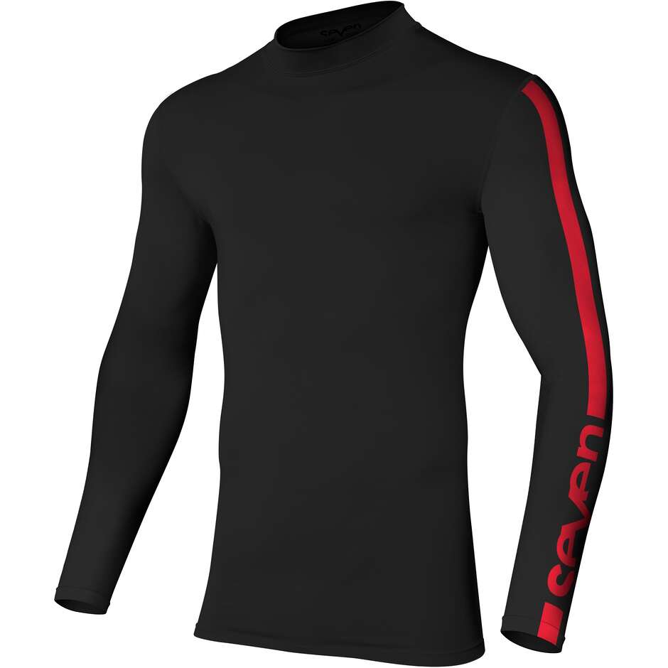 SEVEN MX ZERO Kompressions-Motocross-Trikot Schwarz Rot