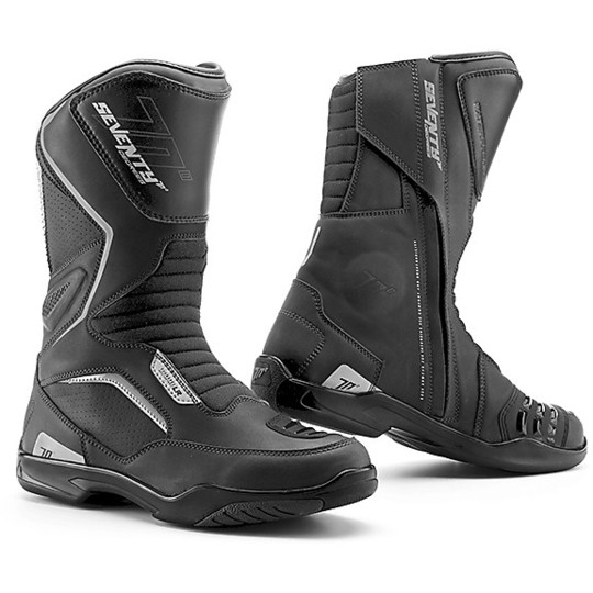 Seventy BT2 Waterproof Black Motorcycle Tourism Boots