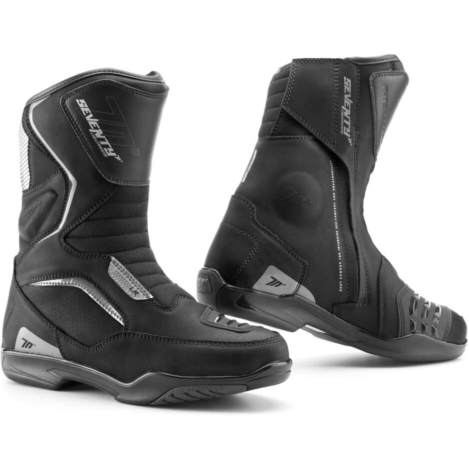 Seventy BT3 Waterproof Black Motorcycle Tourism Boots