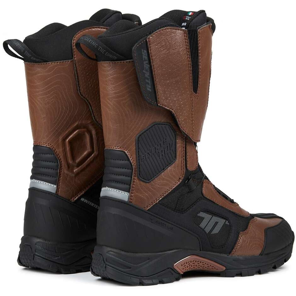 Seventy Degrees SD-BA6 STELVIO HIGH Braune Motorradstiefel