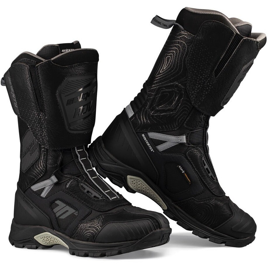 Seventy Degrees SD-BA6 STELVIO HIGH Motorcycle Boots Black Grey