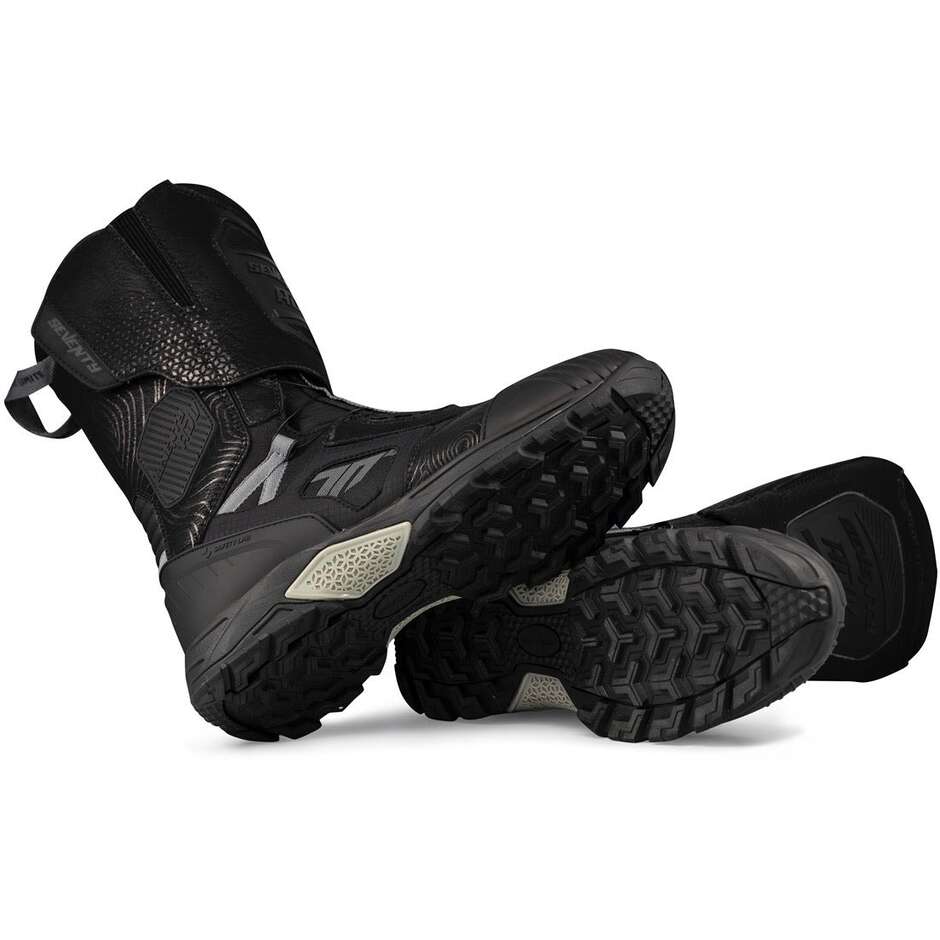Seventy Degrees SD-BA6 STELVIO HIGH Motorcycle Boots Black Grey