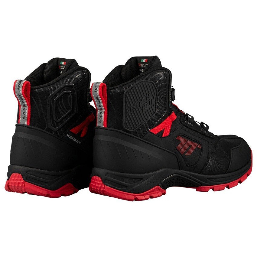 Seventy Degrees SD-BA7 STELVIO LOW Motorradschuhe Schwarz Rot