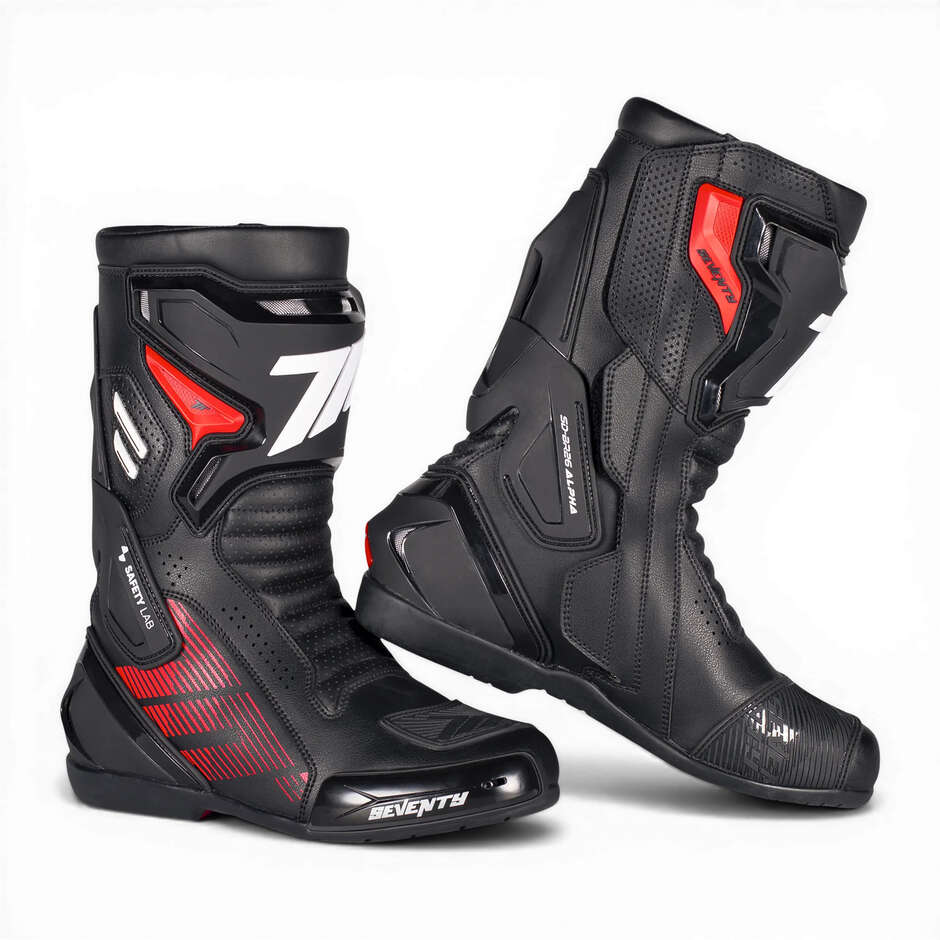Seventy Degrees SD-BR26 ALPHA Unisex Motorcycle Boots Black Red