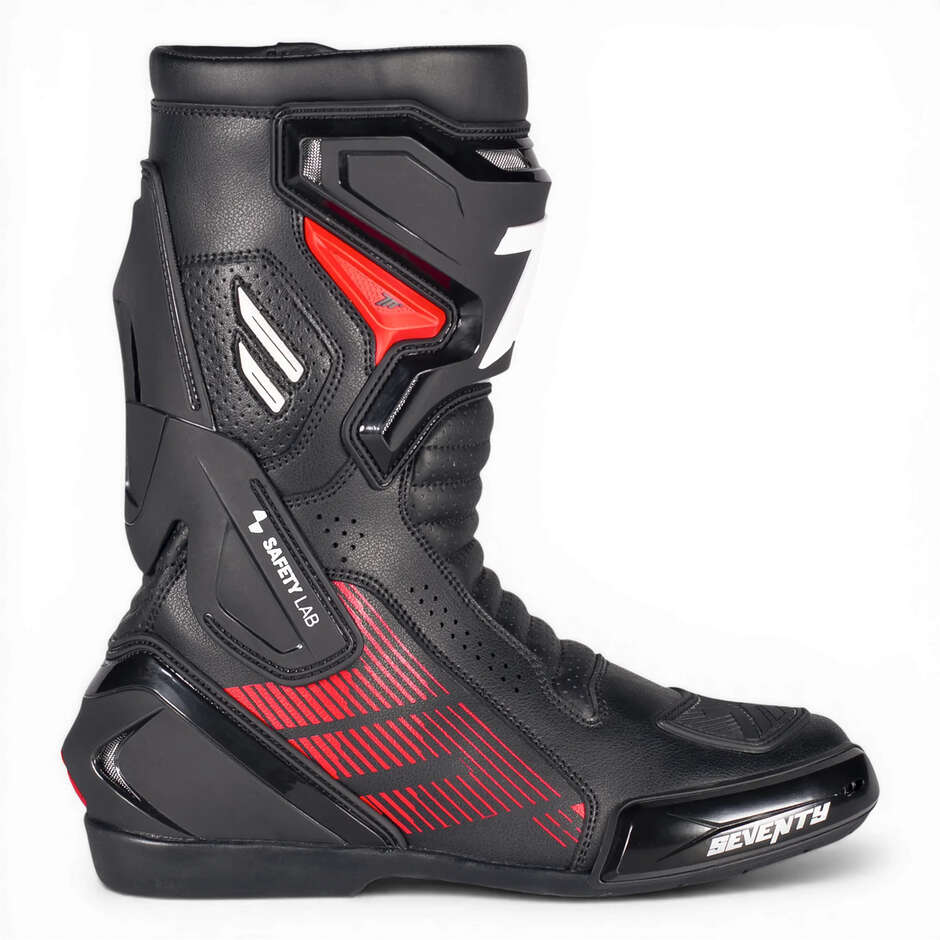 Seventy Degrees SD-BR26 ALPHA Unisex-Motorradstiefel Schwarz Rot