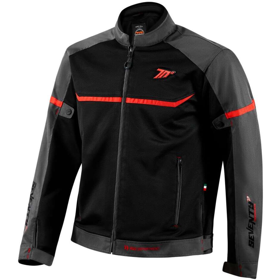 Seventy Degrees SD-JR30.1 MOJAVE Motorcycle Jacket Black Red