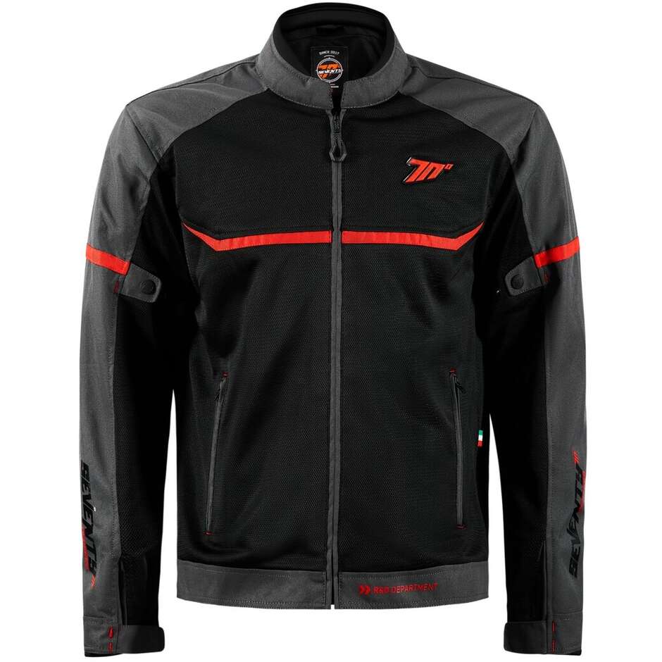 Seventy Degrees SD-JR30.1 MOJAVE Motorcycle Jacket Black Red