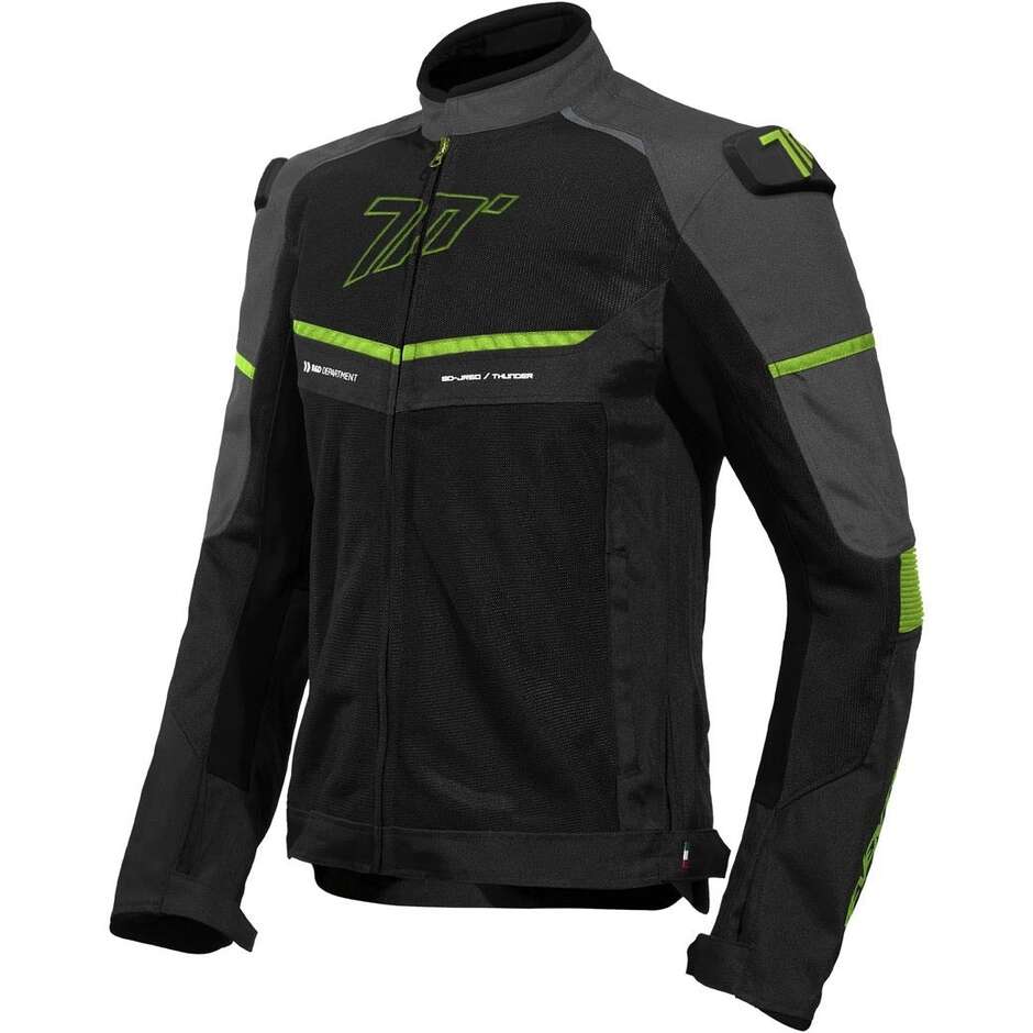 Seventy Degrees SD-JR60 THUNDER Motorcycle Jacket Black Grey Fluorescent Yellow