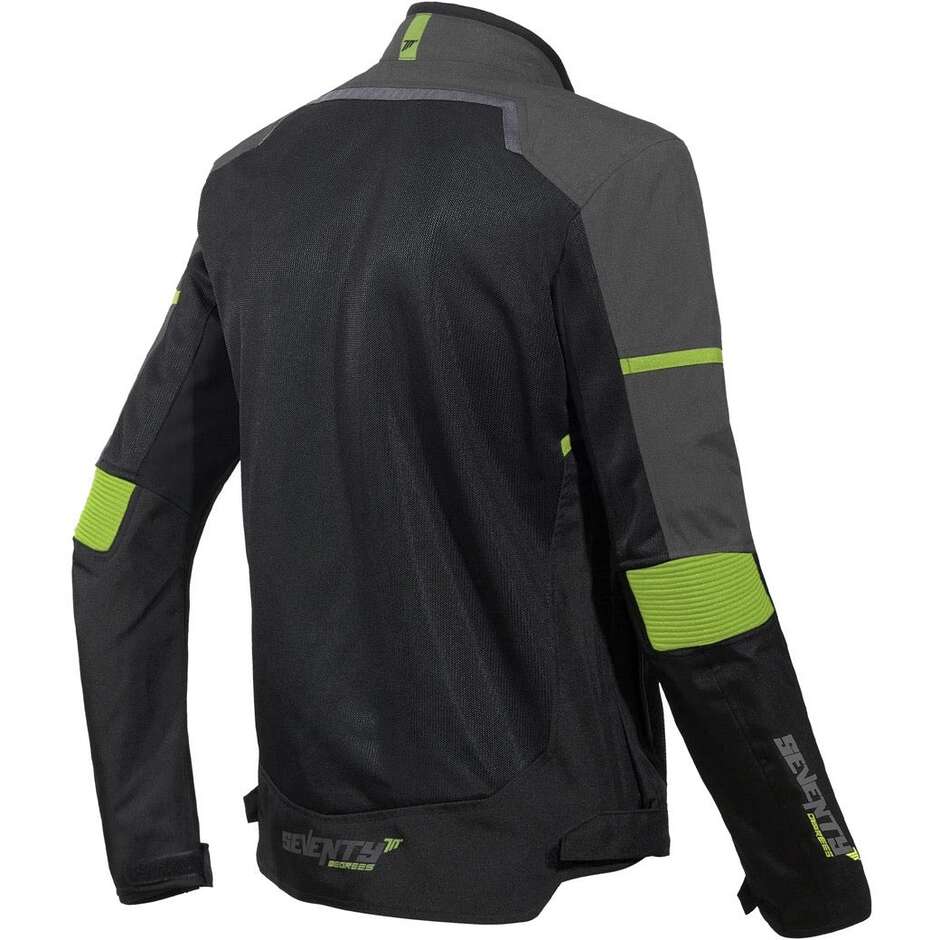 Seventy Degrees SD-JR60 THUNDER Motorcycle Jacket Black Grey Fluorescent Yellow