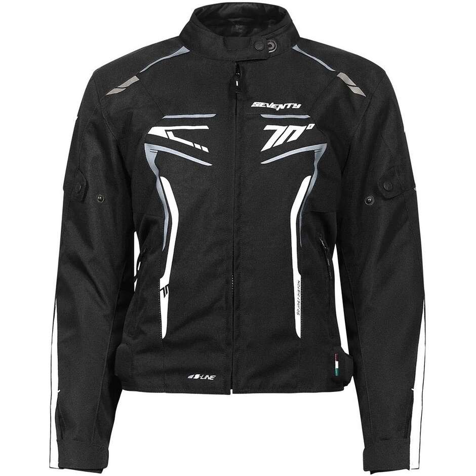 Seventy Degrees SD-JR67 PISTON Damen Motorradjacke Schwarz Weiß