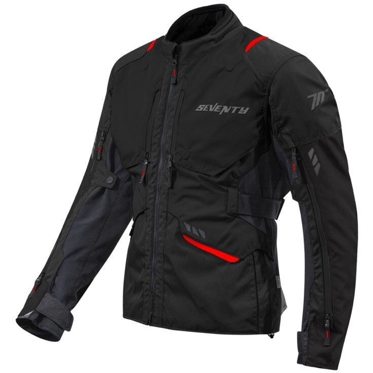Seventy Degrees SD-JT67 TANAMI Motorcycle Jacket Black Red For