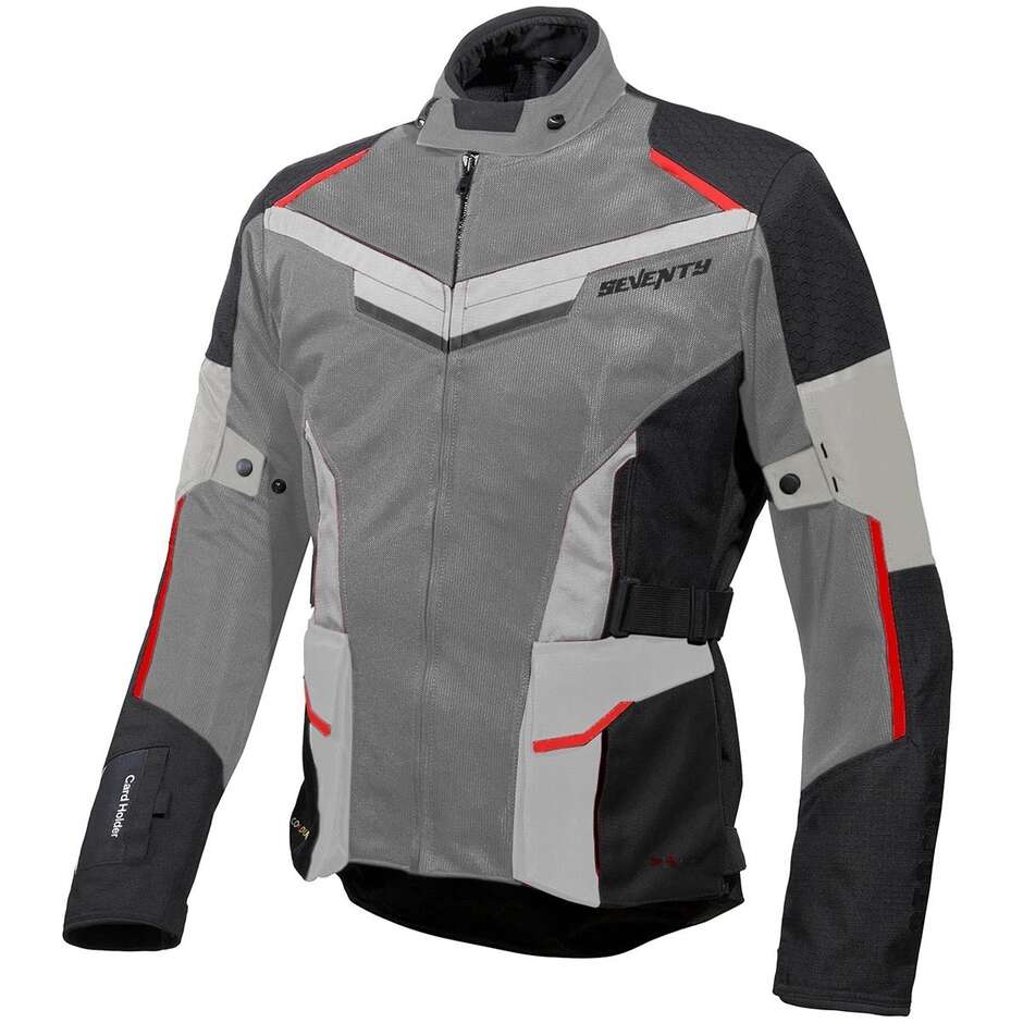 Seventy Degrees SD-JT70 ATACAMA Motorcycle Jacket Black Grey Red