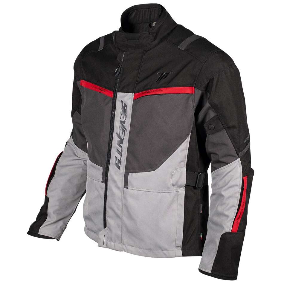 Seventy Degrees SD-JT83 TONALE Motorcycle Jacket Black Grey Red