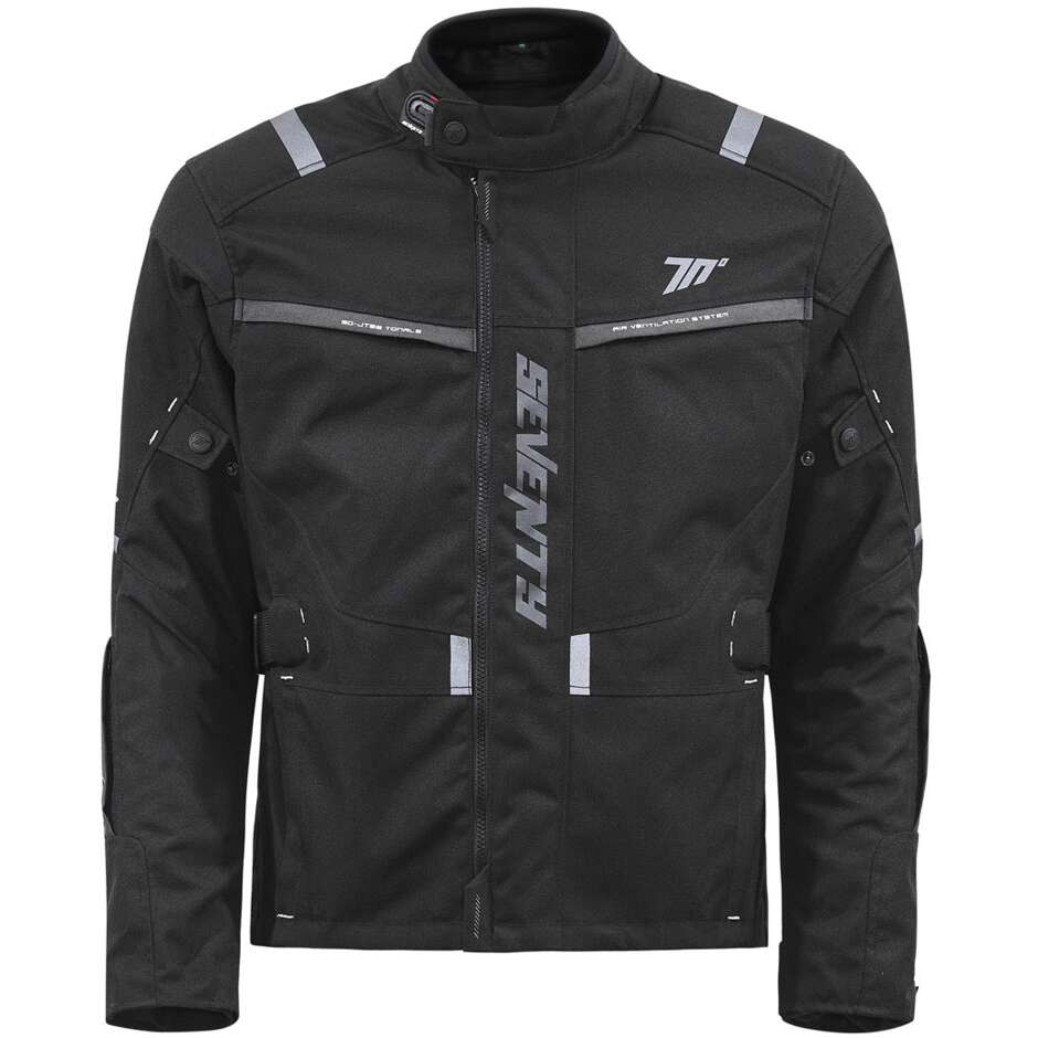 Seventy Degrees SD-JT83 TONALE Schwarze Motorradjacke