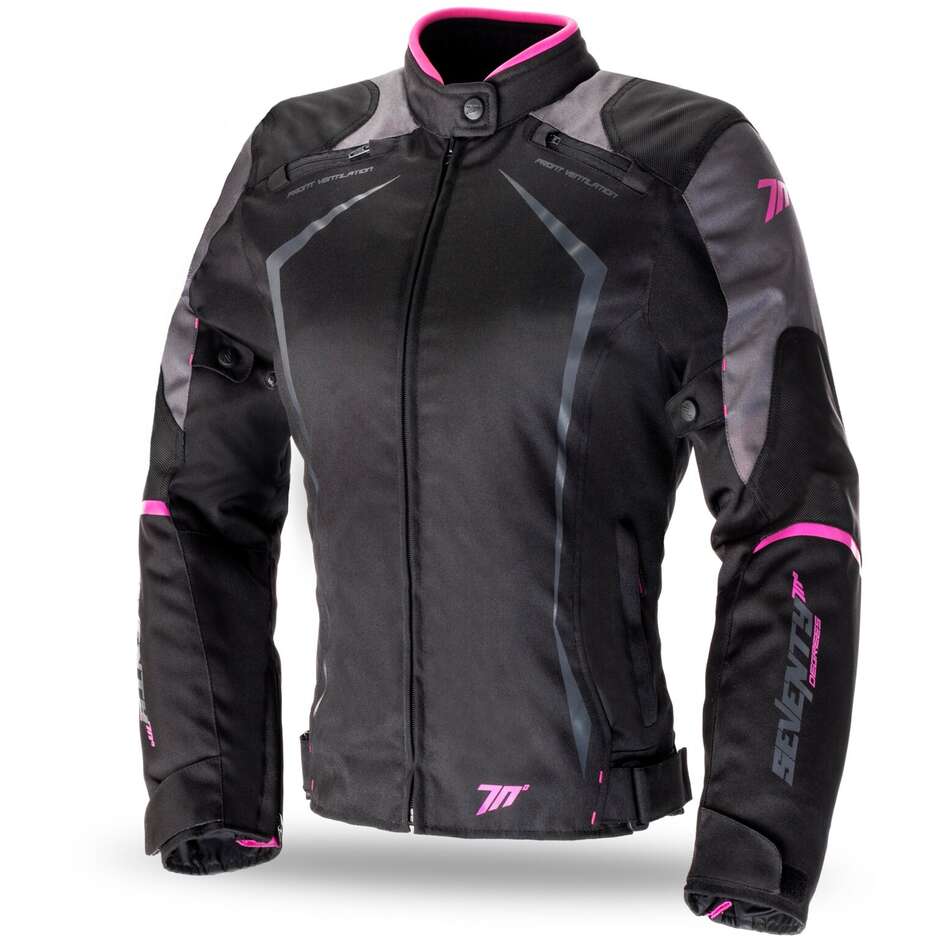 Seventy JR49 Racing Line WP Black Pink Motorcycle Jacket