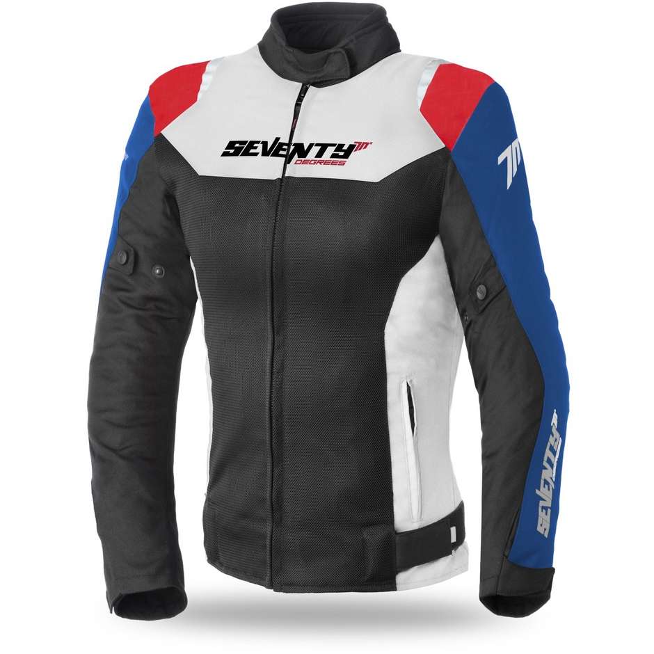 Seventy JR50 CE Lady Black Red Blue Perforated Summer Motorcycle Jacket