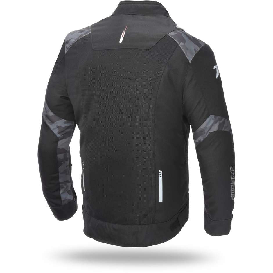 Seventy JR52 CE Summer Motorcycle Jacket Perforated Black Camouflage