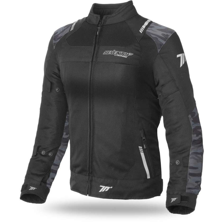 Seventy JR54 CE Perforated Lady Black Gray Summer Motorcycle Jacket