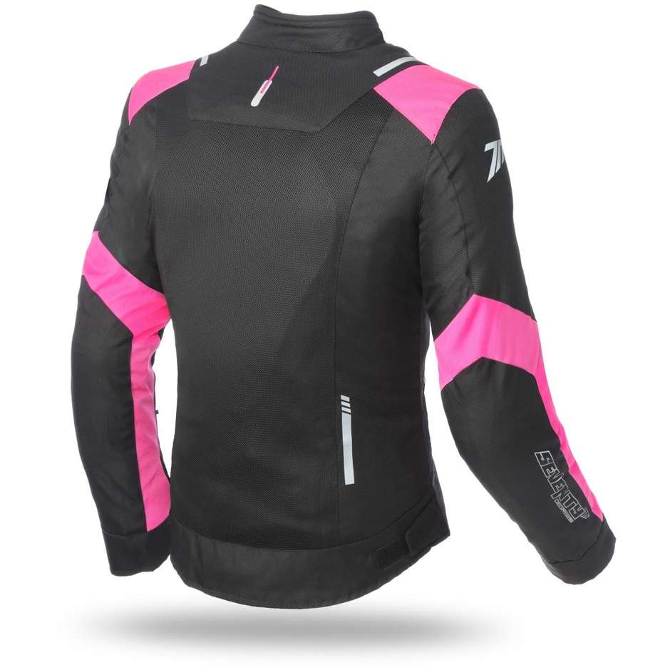 Seventy JR54 CE Perforated Lady Black Pink Summer Motorcycle Jacket