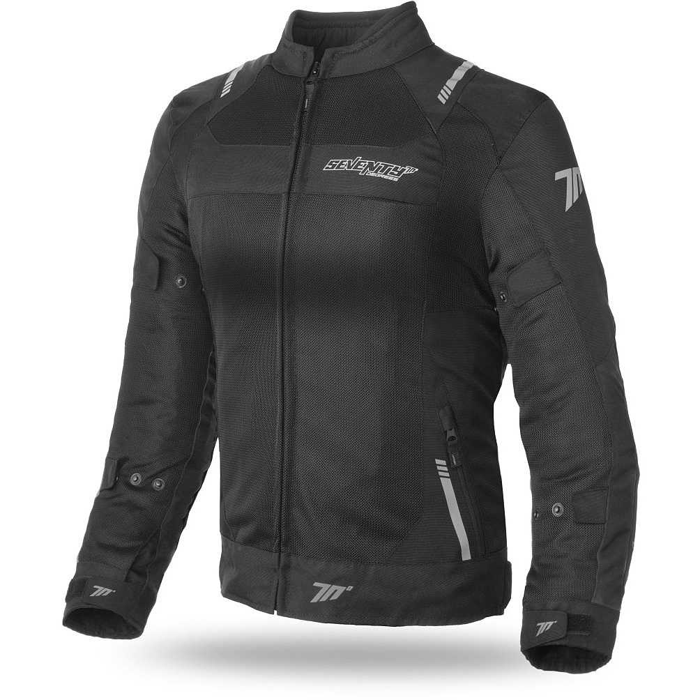 Seventy JR54 CE Perforated Lady Black Summer Motorcycle Jacket For Sale