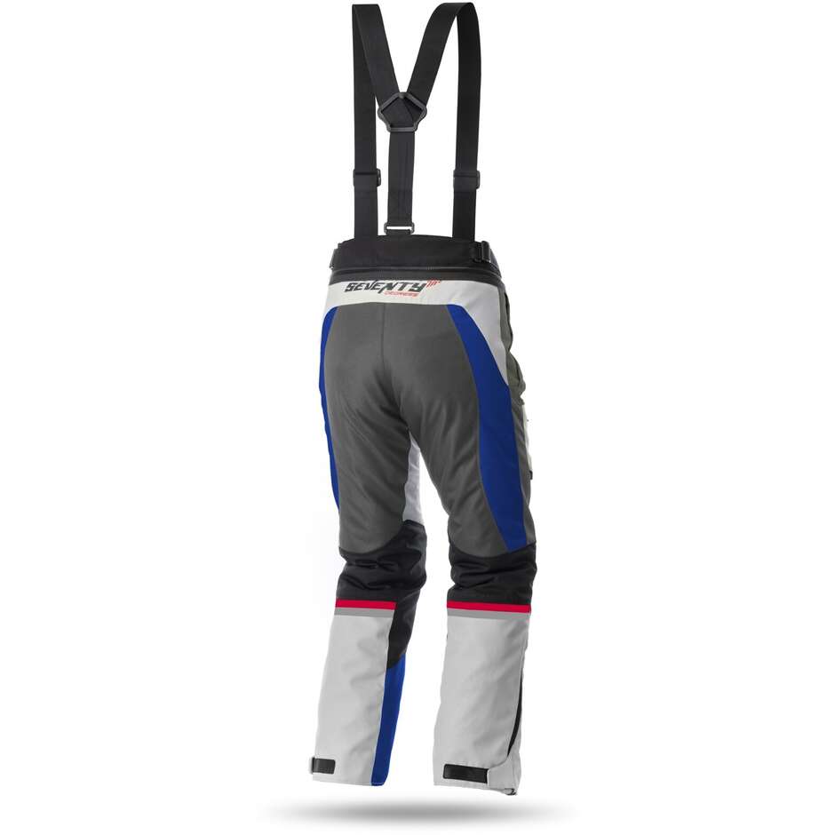 Seventy PT3S Shortened Touring Gray Red Blue Fabric Motorcycle Pants