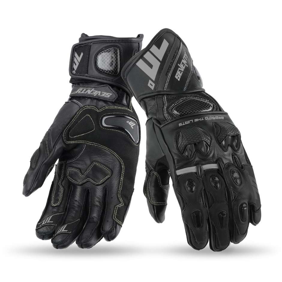 Seventy R12 CE Black Racing Motorcycle Gloves