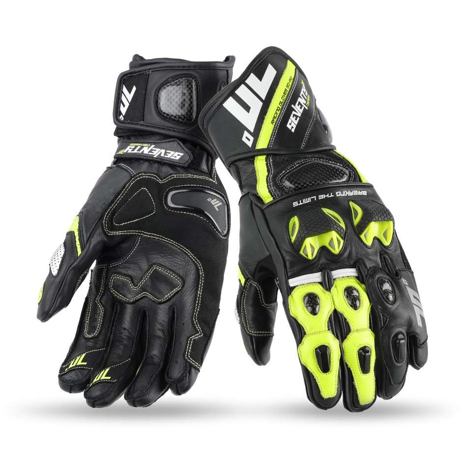 Seventy R12 CE Black Yellow Racing motorcycle gloves