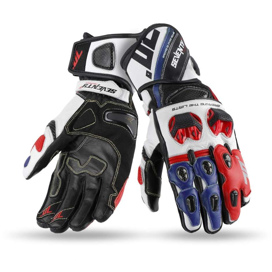 Seventy R12 CE Racing Motorcycle Gloves Black Red Blue