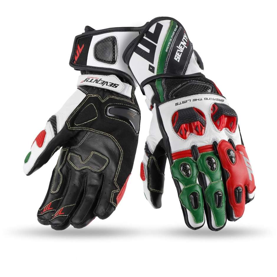 Seventy R12 CE Racing Motorcycle Gloves Black Red Green