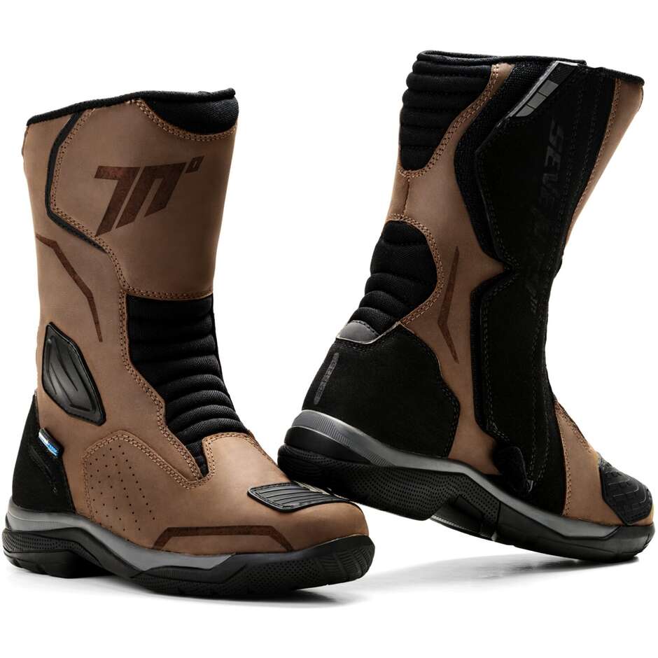 Seventy SD-BT13 Touring Unisex Brown Motorcycle Boot