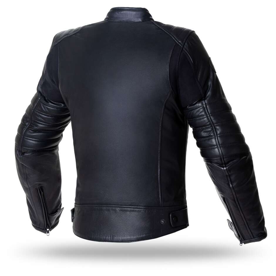 Seventy SD-JL1 Black Leather Custom Motorcycle Jacket