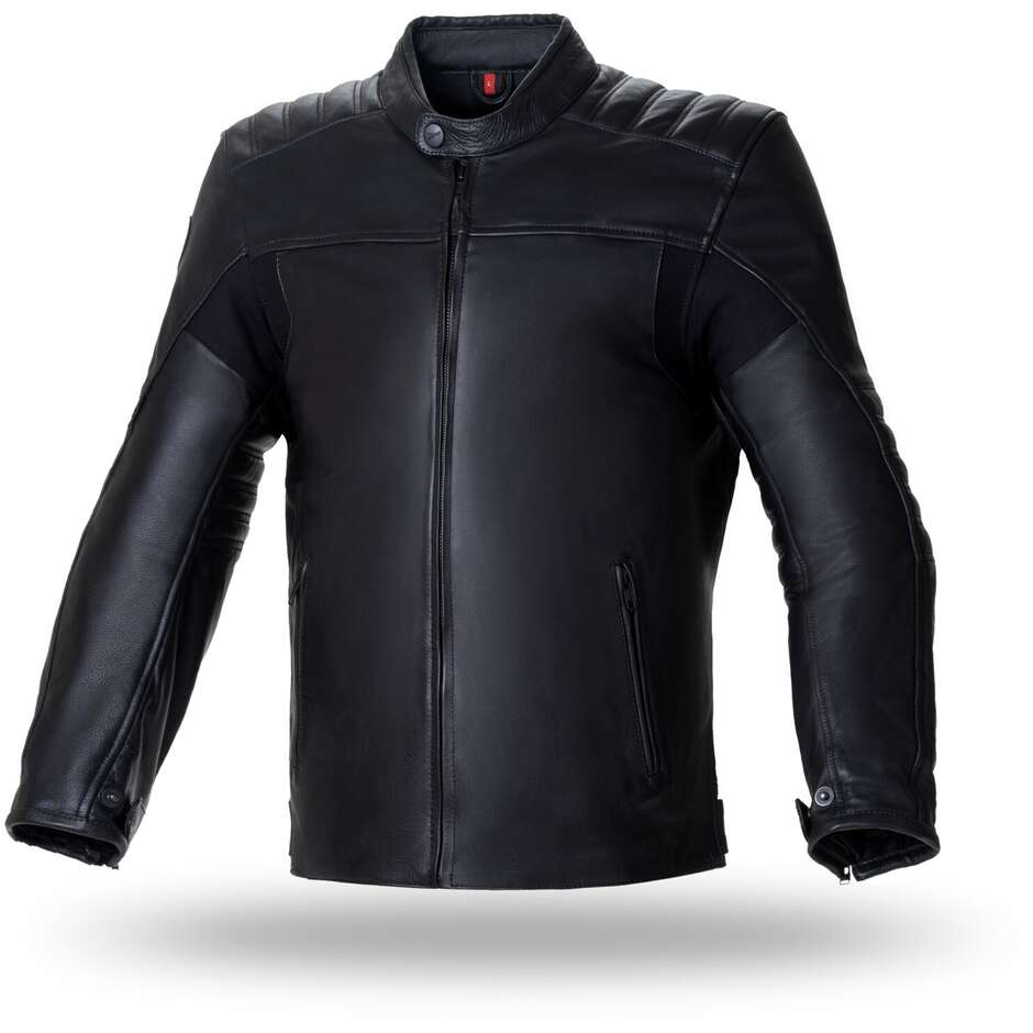 Seventy SD-JL1 Custom Motorradjacke aus schwarzem Leder