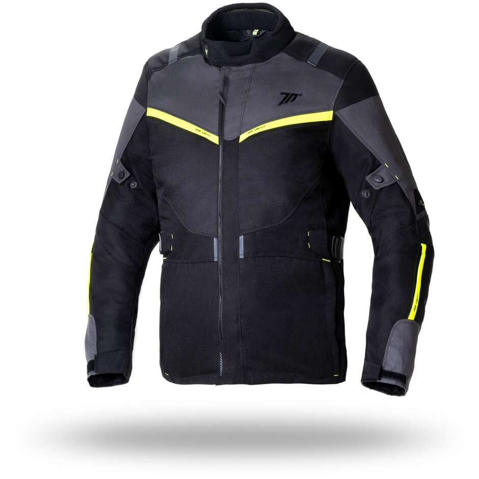 Seventy SD-JT83 Touring Motorcycle Jacket Black Yellow Fluo