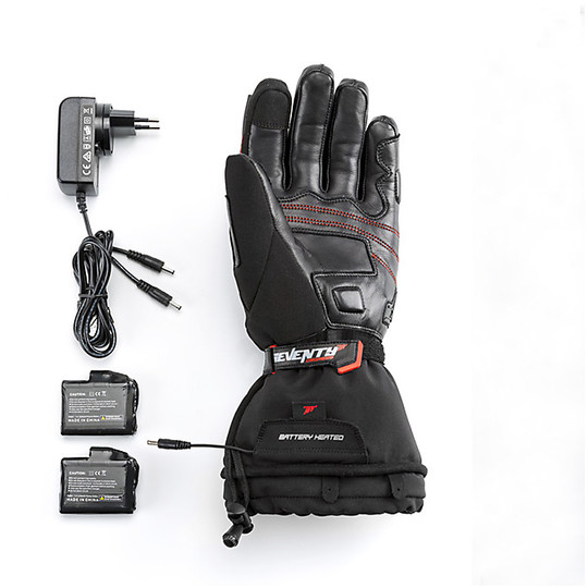 Seventy SD-T39 Touring Black CE Motorcycle Heating Gloves