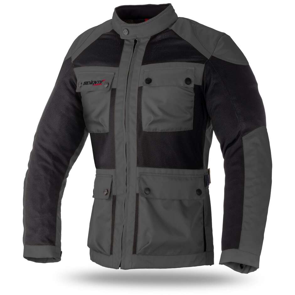 Seventy Summer Technical Motorcycle Jacket JC30 Perforated Gray Black