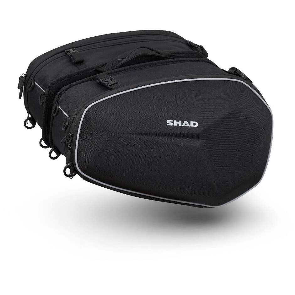 Shad E48 erweiterbare halbstarre Motorrad-Seitentaschen, 48–56 Liter